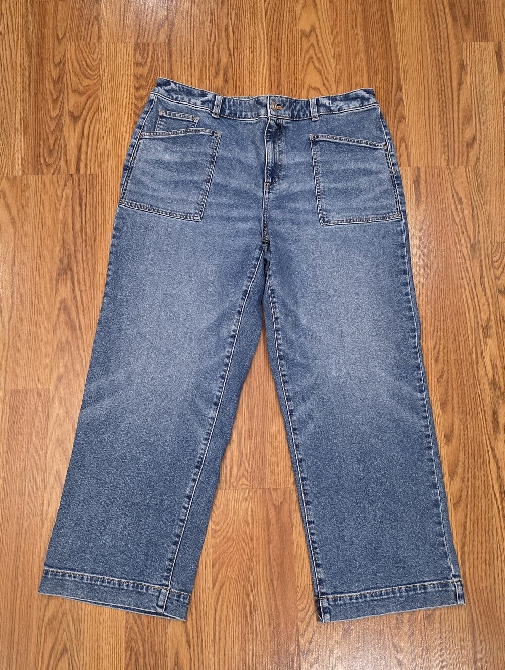 Talbots Straight Ankle Mid Rise Medium Wash Denim Blue Jeans Women’s Size 14
